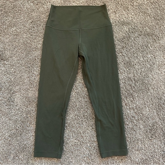 Lululemon Align Highrise Leggings Olive s 6 cropped - Picture 1 of 3
